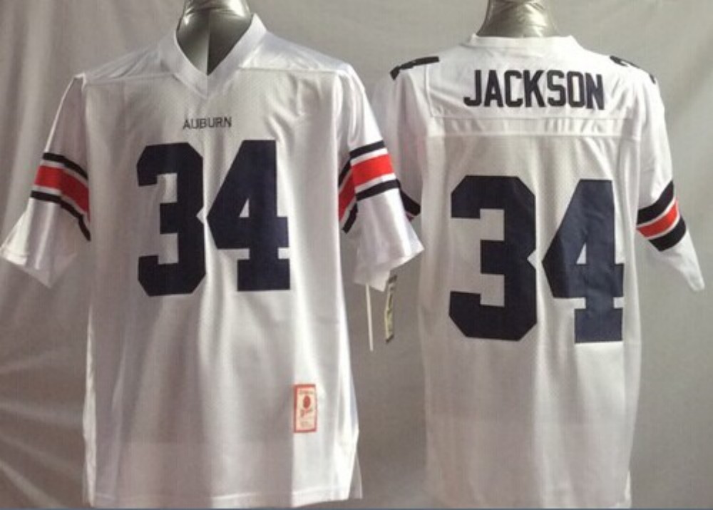 Men's Auburn Tigers Bo Jackson #34 White Jersey